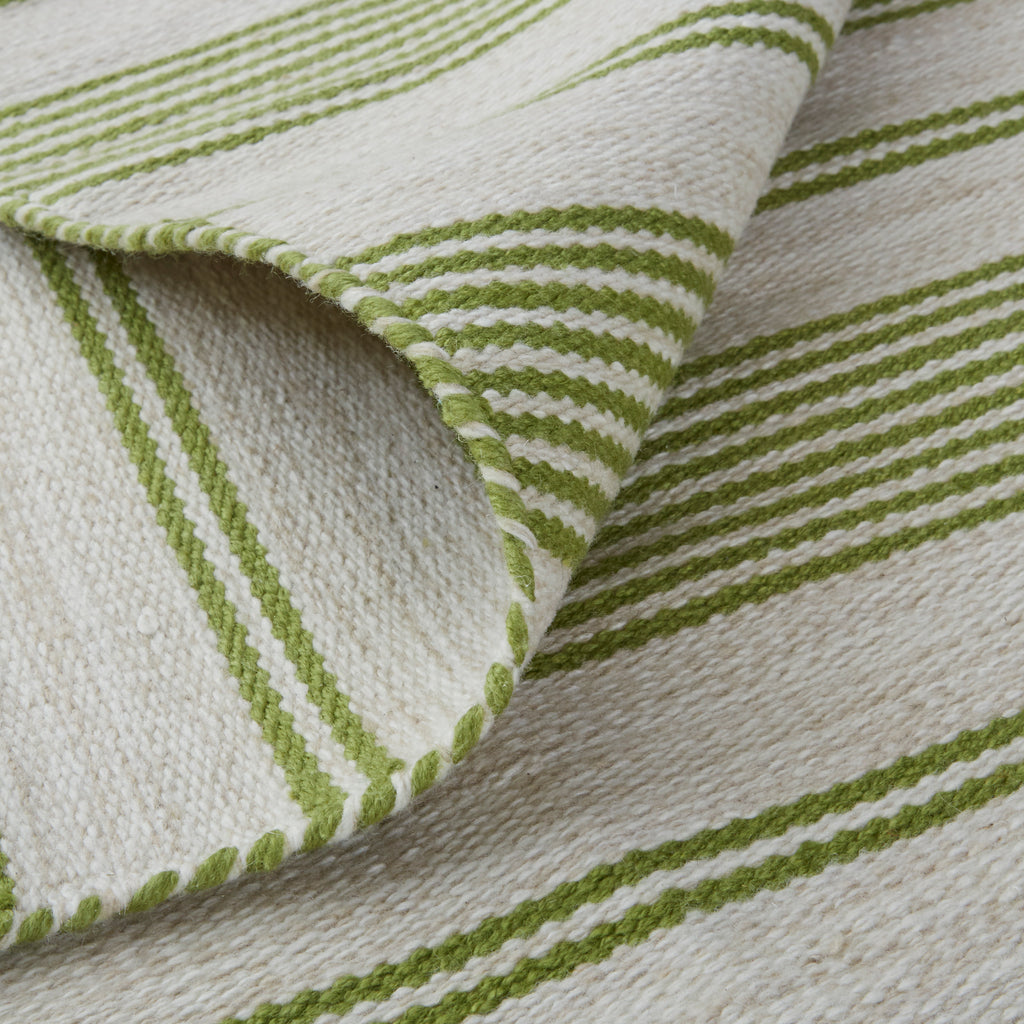 Duprine Transitional Stripes Green Ivory Area Rug (2' x 3')