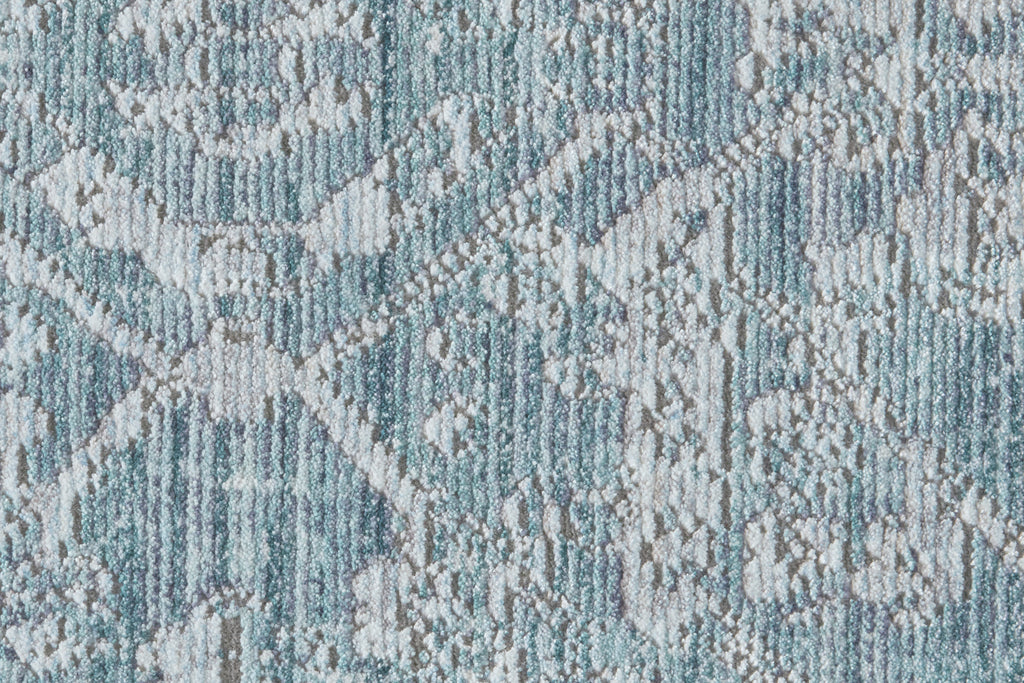 Cecily Transitional Distressed Blue Gray Silver Area Rug (2'3" x 8' / Pattern 2)