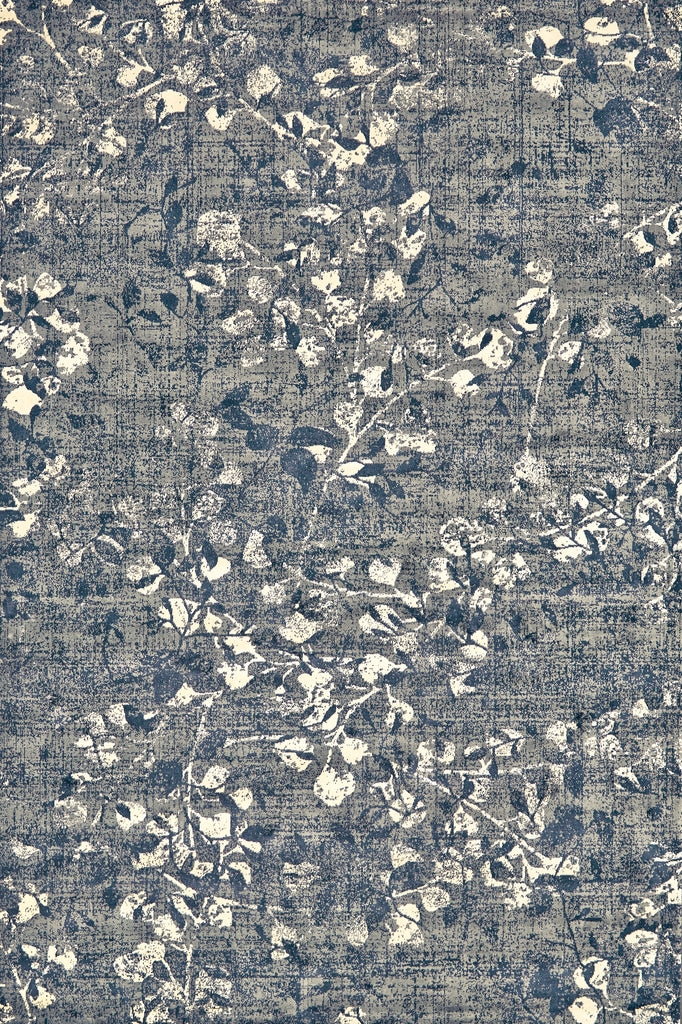 Fiona Transitional Floral Botanical Blue Gray Ivory Area Rug (3'2" x 5'4")