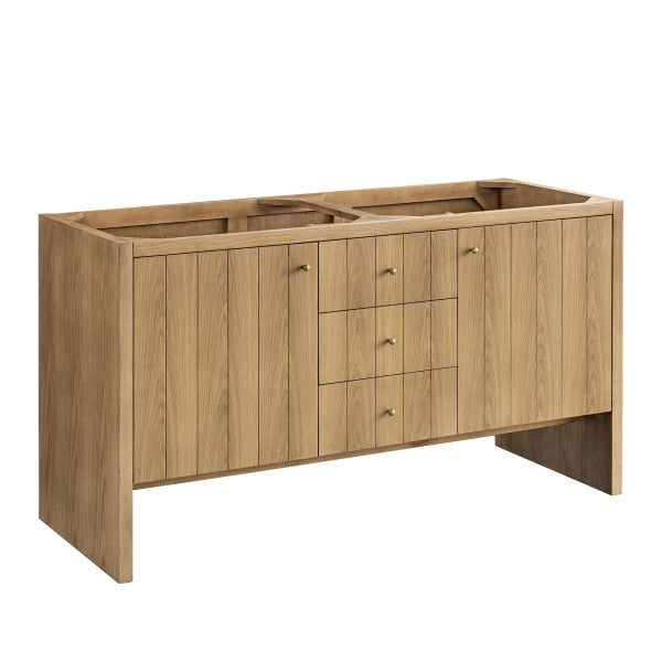 Hudson 60" Double Vanity Cabinet, Light Natural Oak