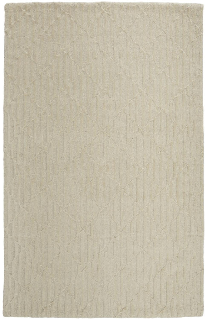 Basse Transitional Solid Ivory Area Rug (8' x 10')