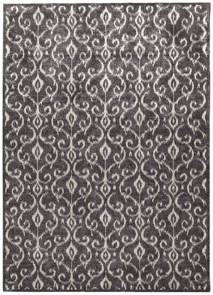 Azeri Iv Transitional Ikat Gray Taupe Ivory Area Rug (10' x 13'2")