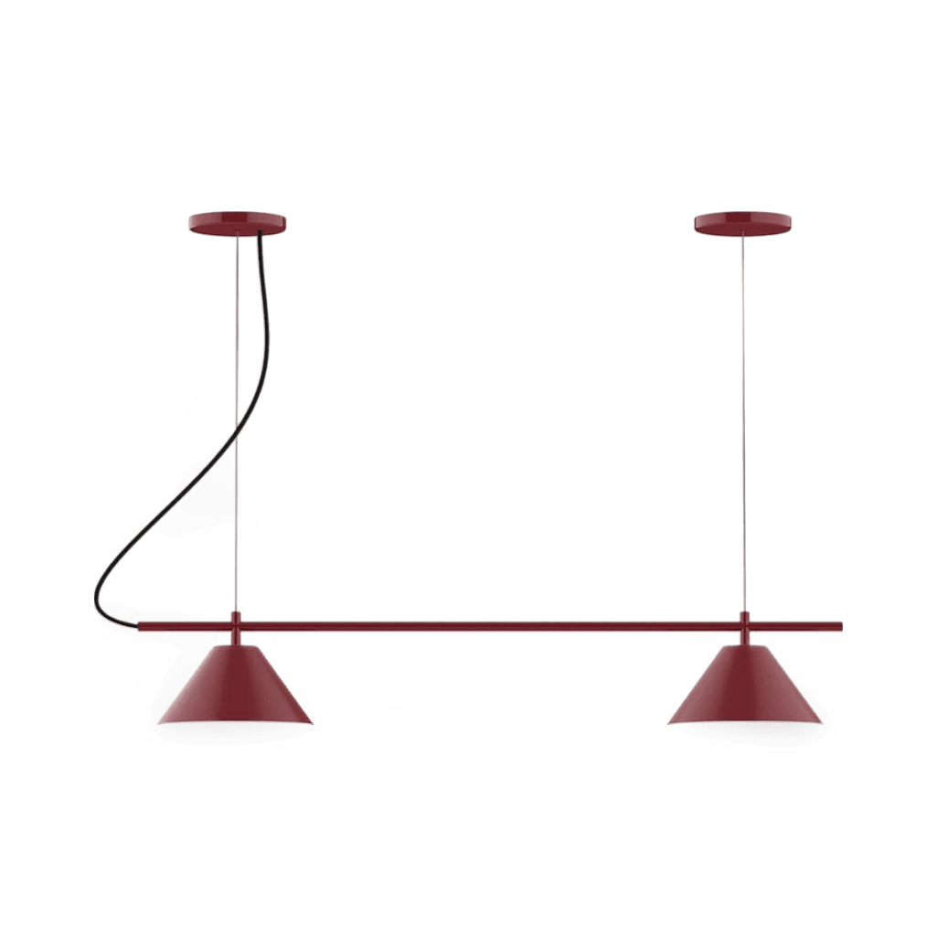 2-Light Linear Axis Chandelier, Barn Red - CHB421-55