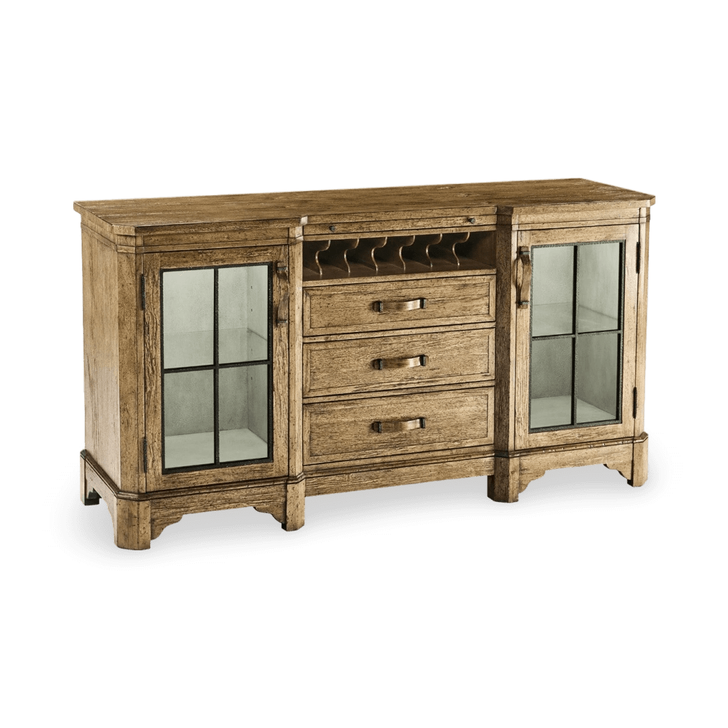 Medium Driftwood Cabinet with Wine Rack