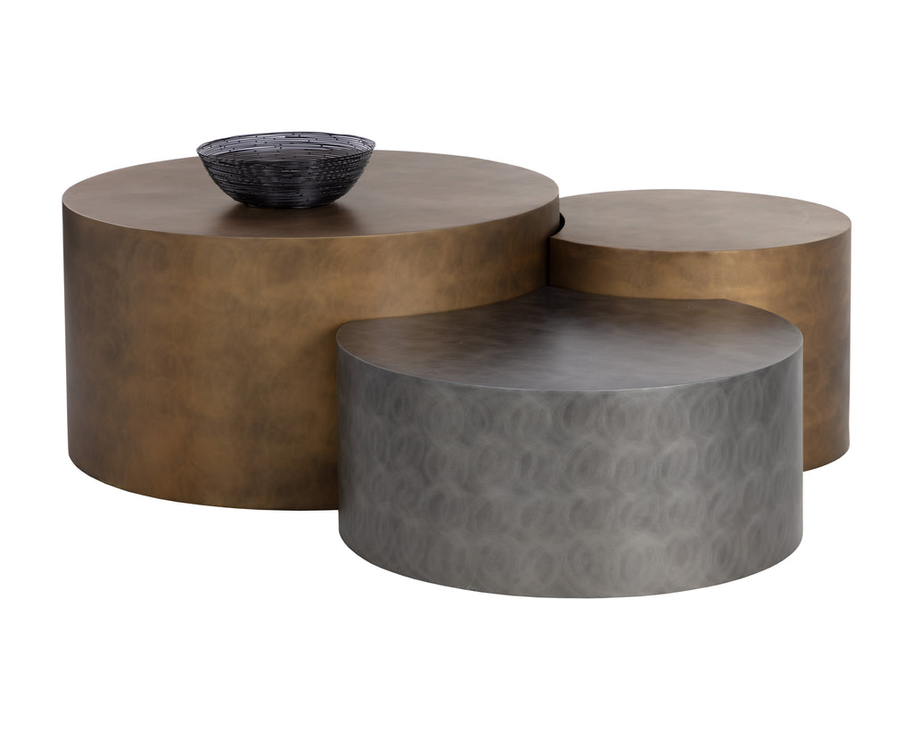 Neo Coffee Tables (Set Of 3) : Antique Brass