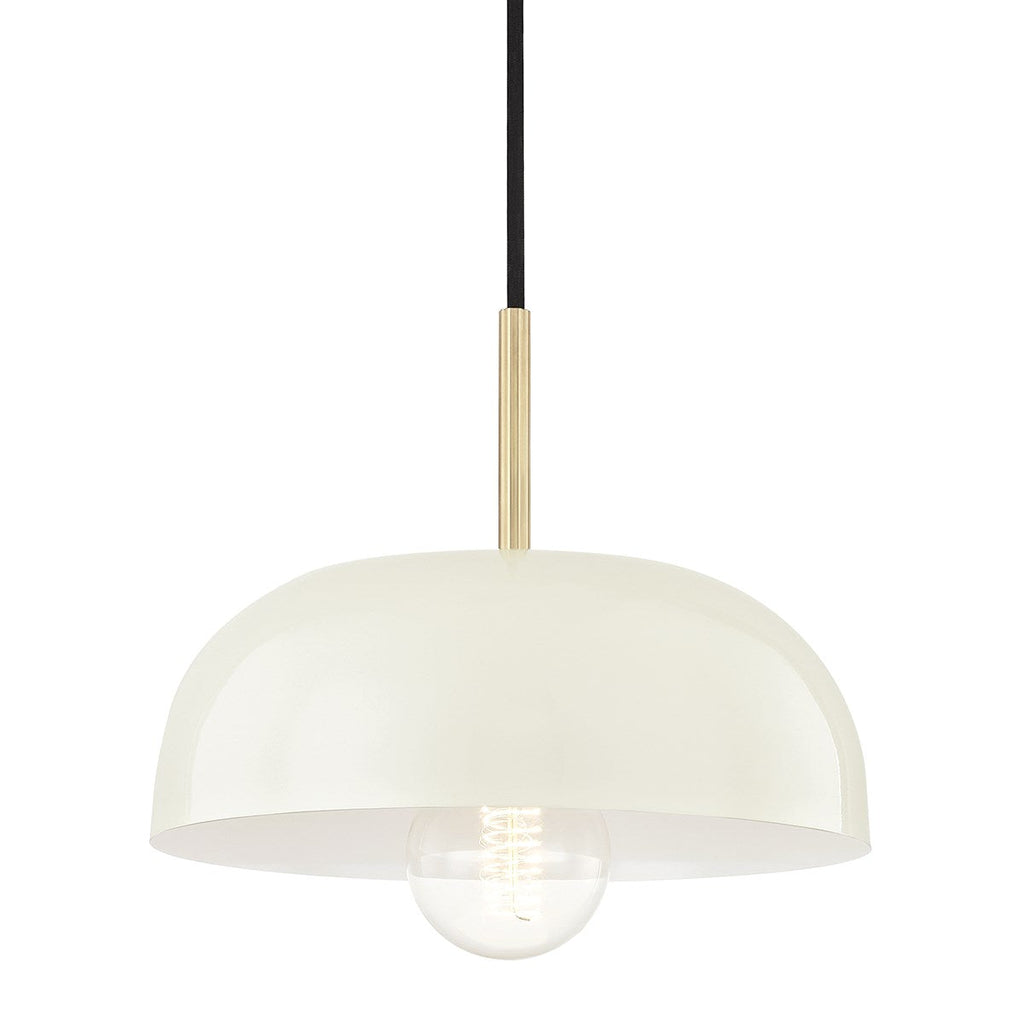 Avery Pendant 6" - Aged Brass/Cream