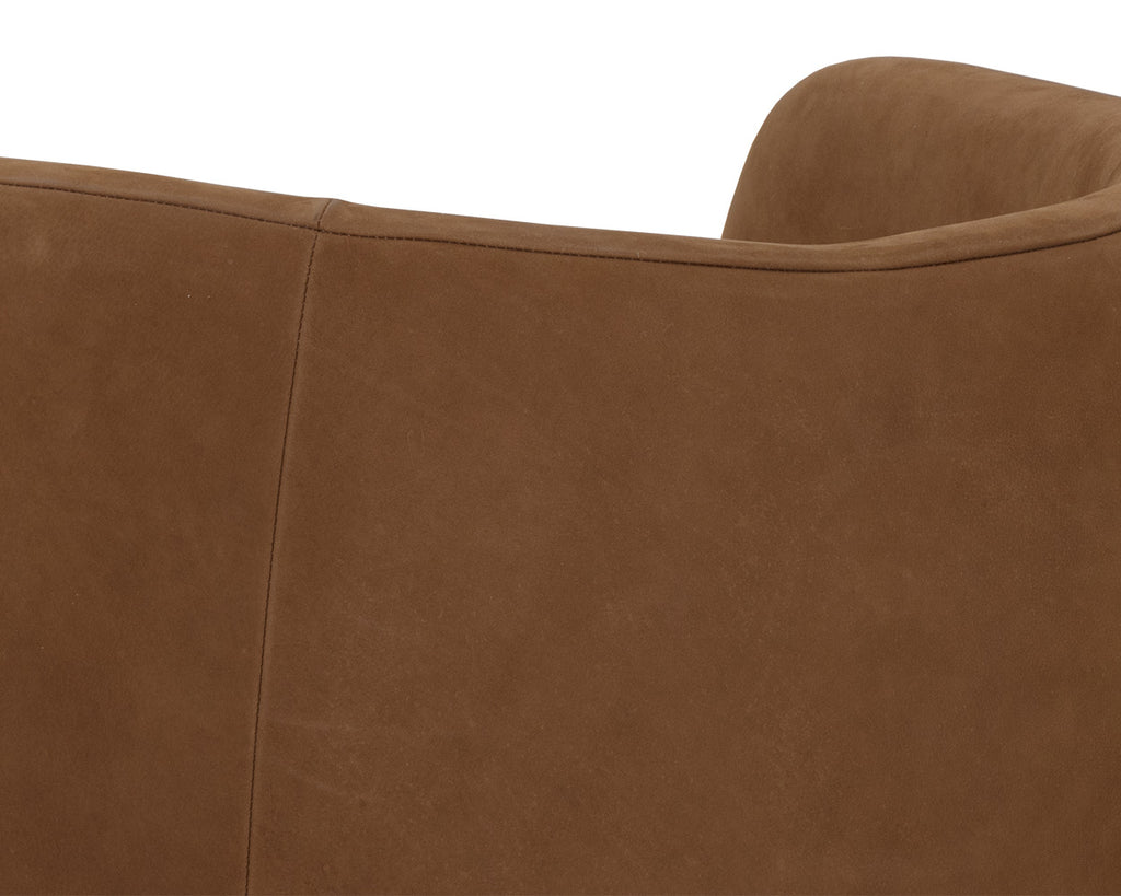 Emilie Swivel Lounge Chair - Nubuck Caramel Leather