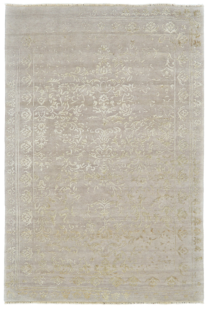 Escalante Transitional Paisley Gray Gold Ivory Area Rug (7'9" x 9'9")