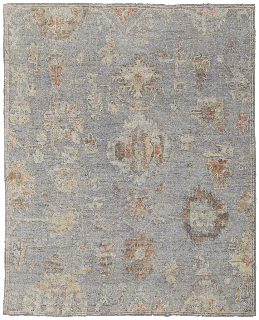 Grafton Transitional Floral Botanical Blue Gray Yellow Area Rug (9'6" x 13'6")