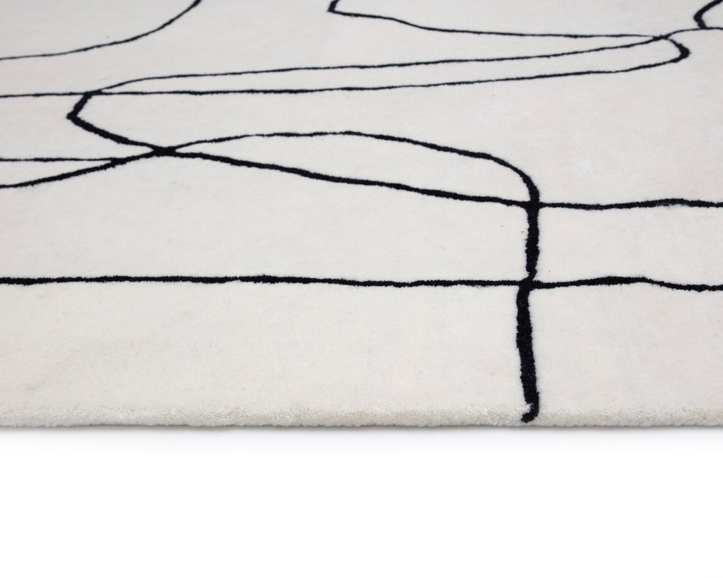 Tilda Hand -Tufted Rug - Ivory / Charcoal