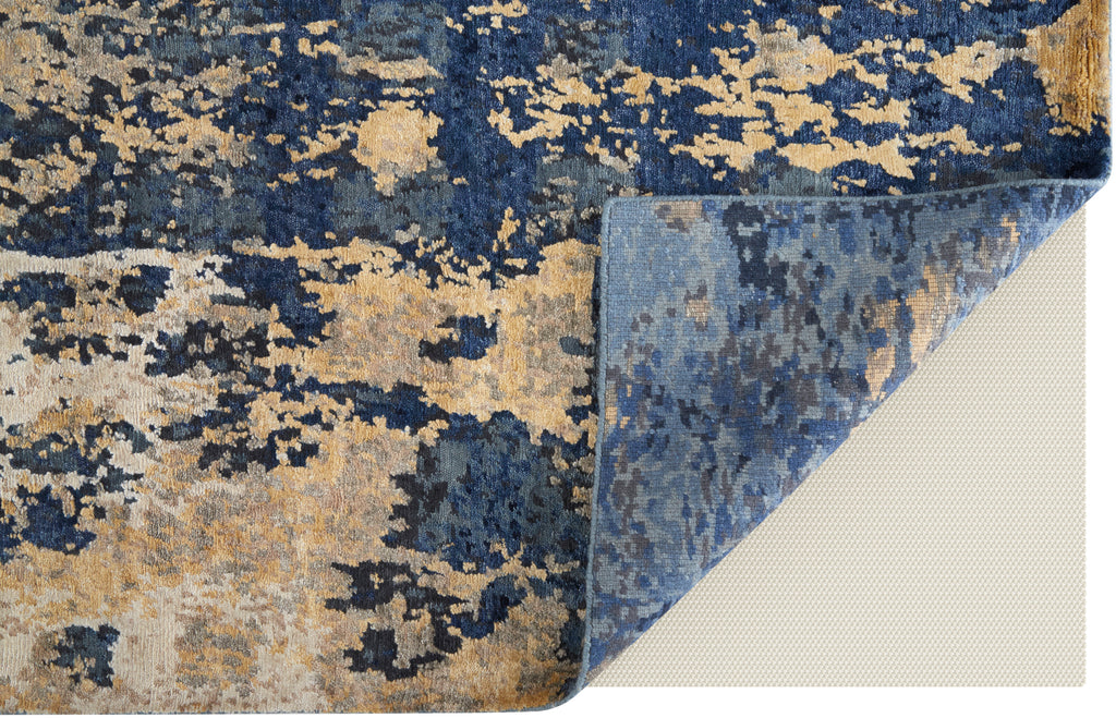 Lor Modern Watercolor Tan Blue Area Rug (7'9" x 9'9")