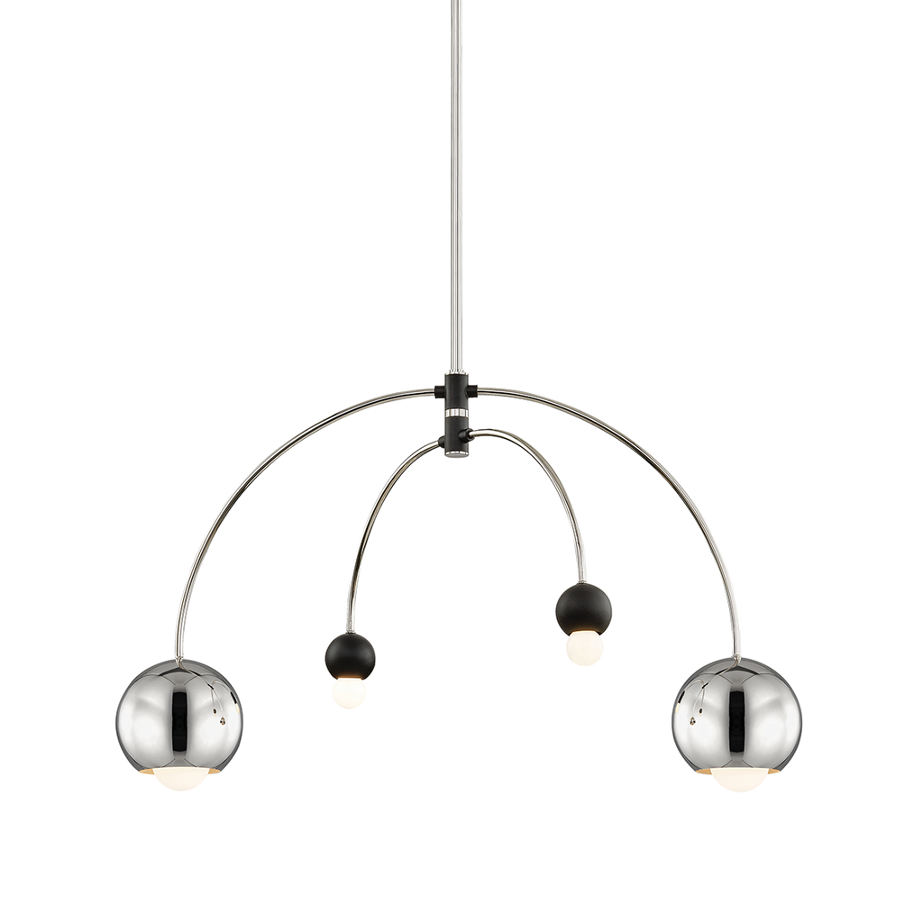 Willow Chandelier 23" - Polished Nickel/Dusk Black