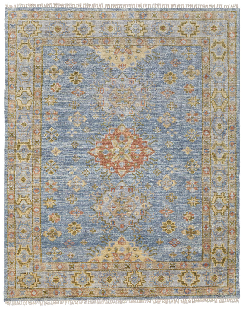 Fillmore Transitional Diamond Blue Green Yellow Area Rug (4' x 6')