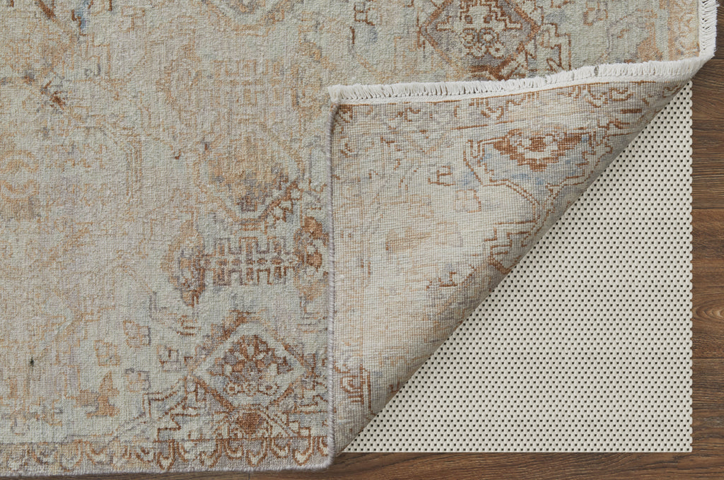 Rowen Transitional Distressed Ivory Taupe Gray Area Rug (9'6" x 13'6")