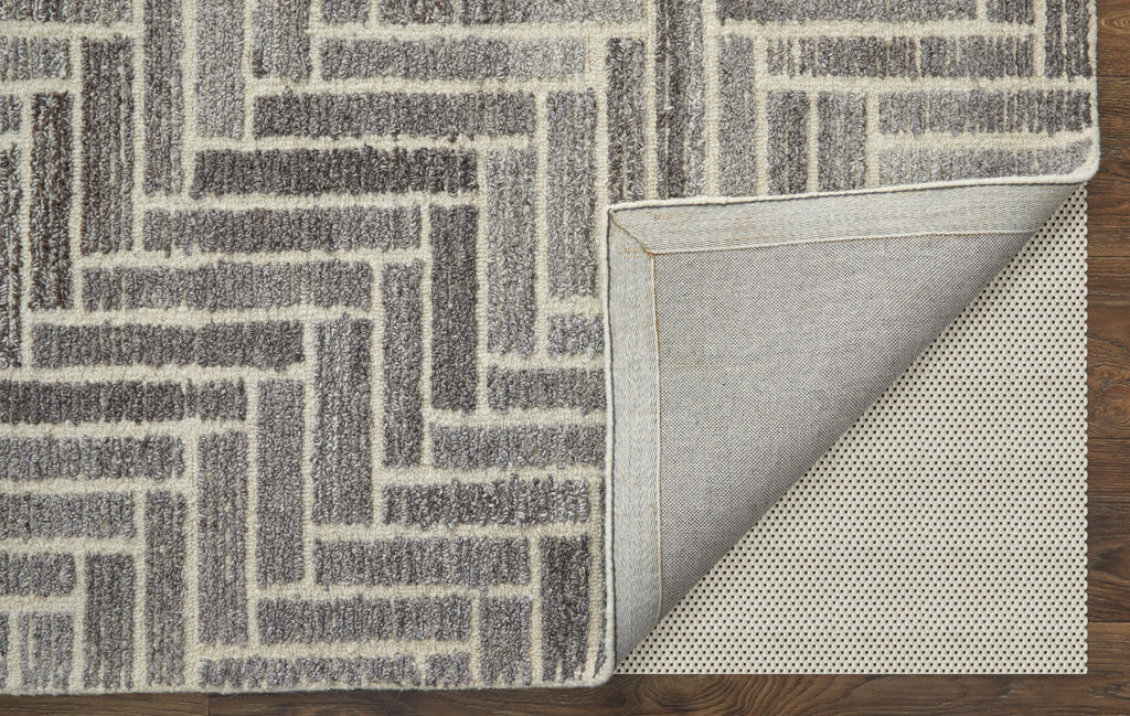 Asher Transitional Geometric Taupe Gray Tan Area Rug (8' x 10')