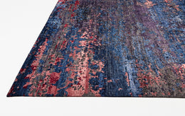 Gemma Modern Watercolor Blue Pink Purple Area Rug (2' x 3')