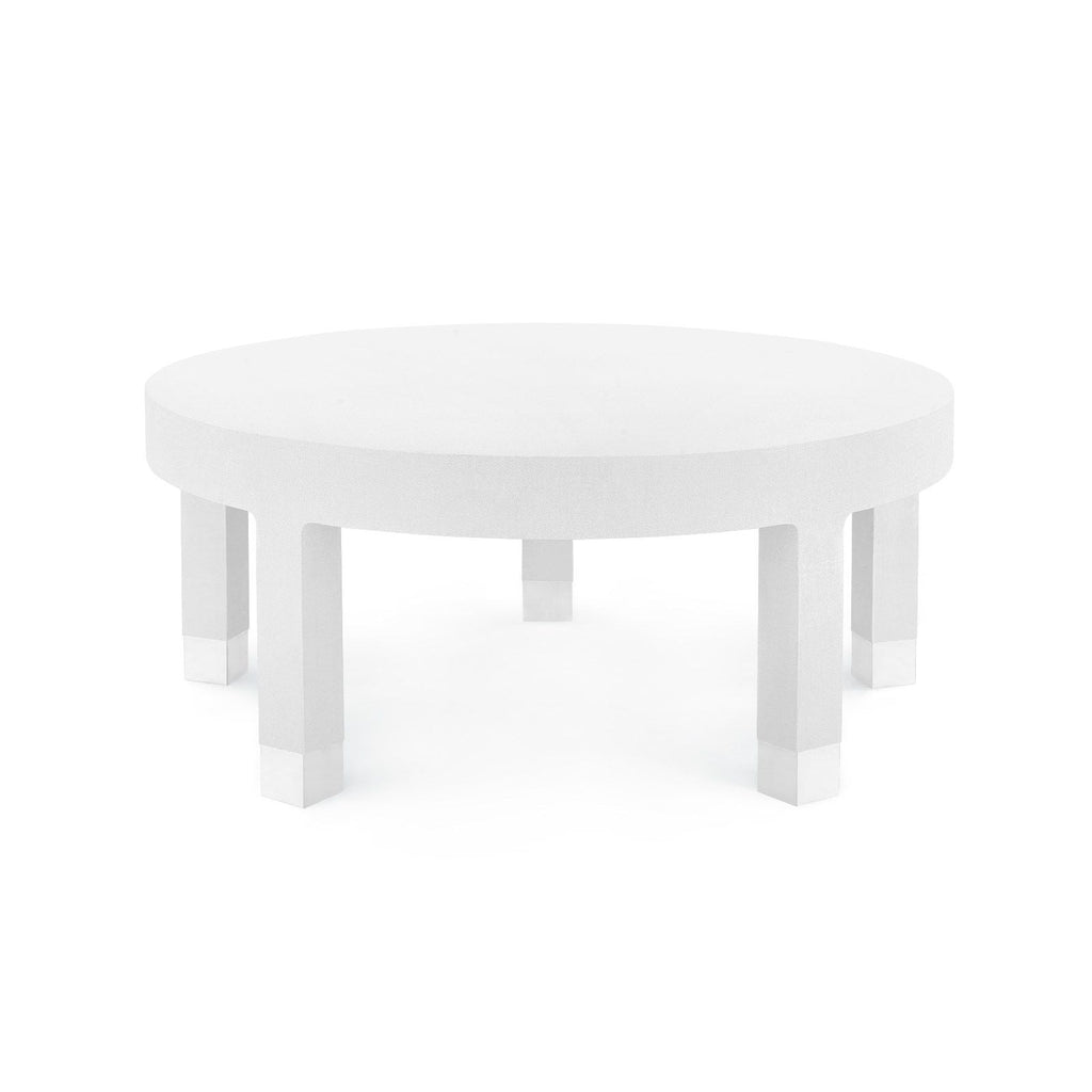 Dakota Large Round Coffee Table, White