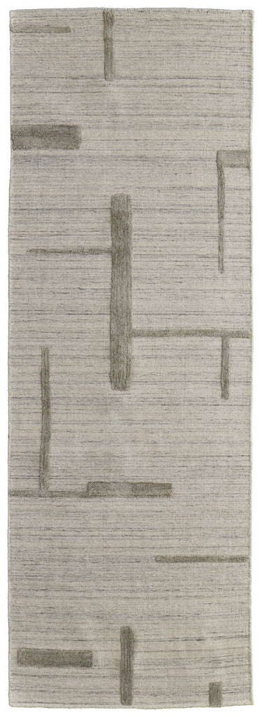 Longridge Modern Geometric Ivory Tan Area Rug (2'9" x 8')