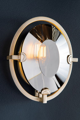 Prism Wall Sconce Round, 7" - Silver Leaf