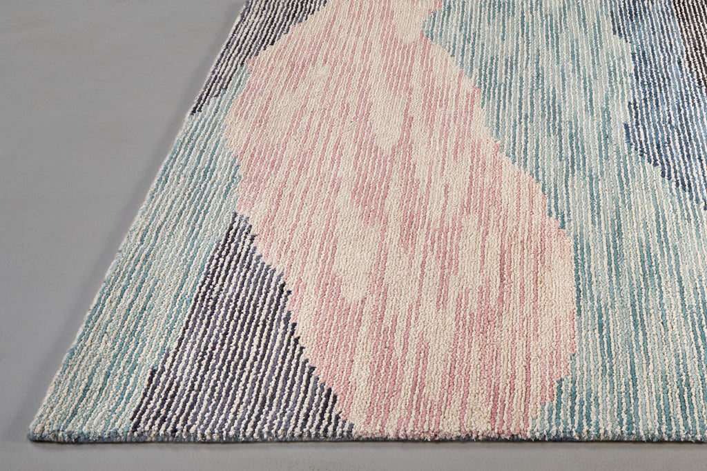 Brinker Transitional Abstract Pink Green Blue Area Rug (3'6" x 5'6")