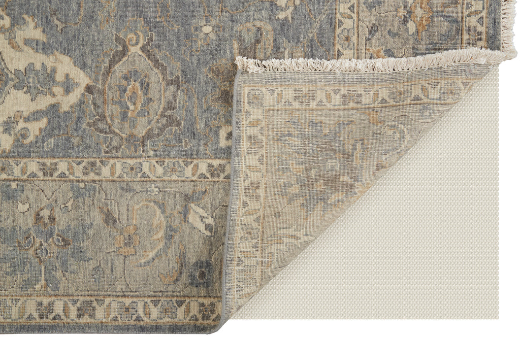 Marabel Transitional Oriental Blue Taupe Ivory Area Rug (2'6" x 8')