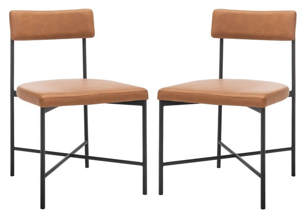 Archer Dining Chairs - Cognac, Black