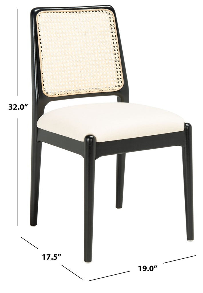 Reinhardt Rattan Dining Chair, White & Black