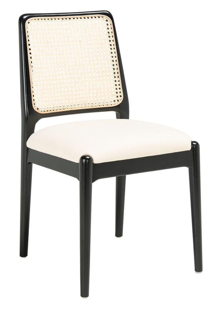 Reinhardt Rattan Dining Chair, White & Black