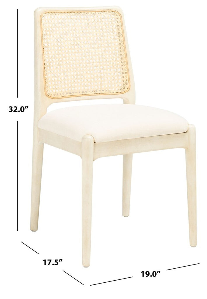 Reinhardt Rattan Dining Chair, White & White