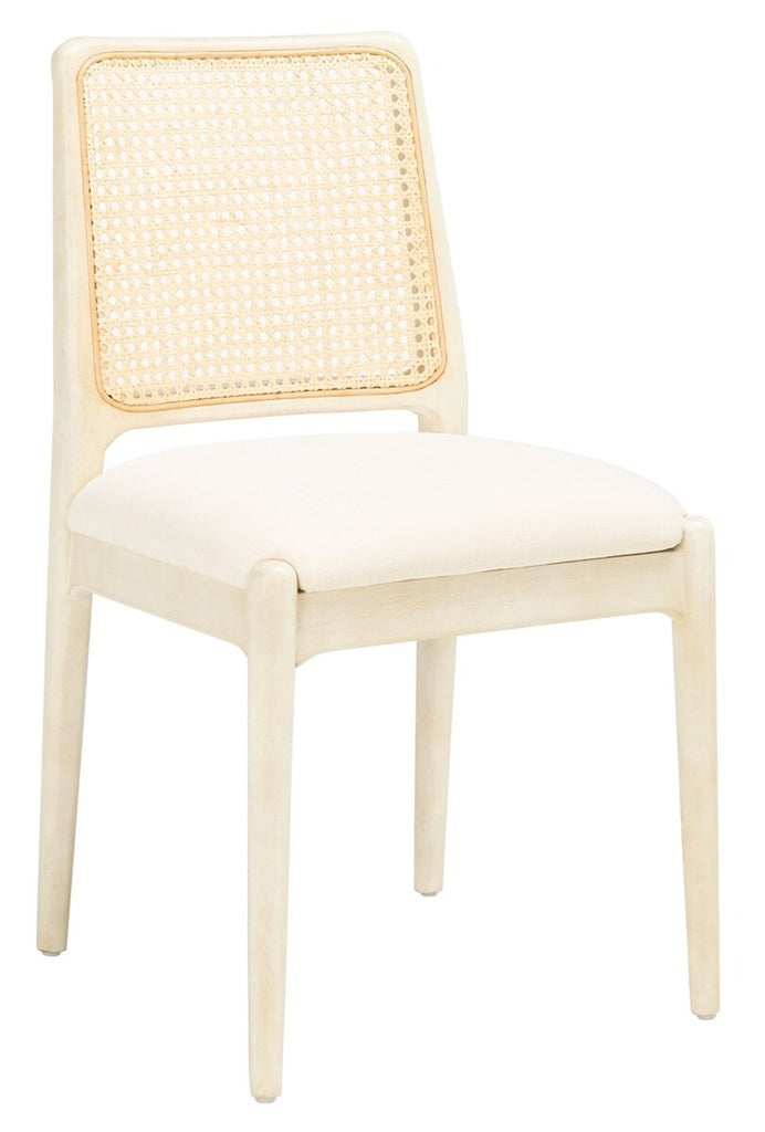 Reinhardt Rattan Dining Chair, White & White