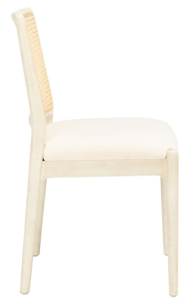 Reinhardt Rattan Dining Chair, White & White