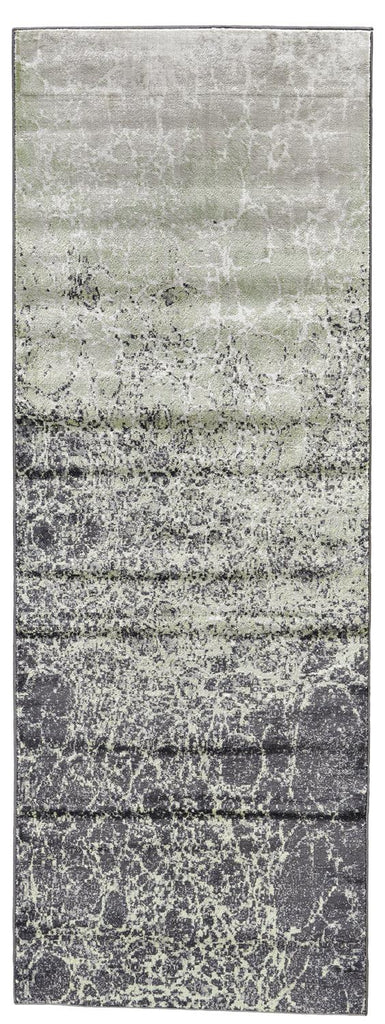 Katari Transitional Watercolor Gray Green Ivory Area Rug (2'10" x 7'10")