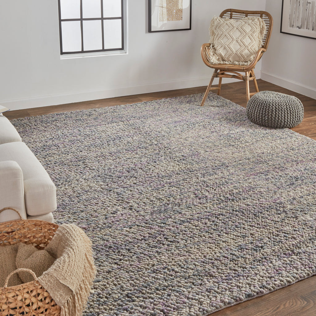 Berkeley Transitional Abstract Purple Taupe Gray Area Rug (5' x 8')