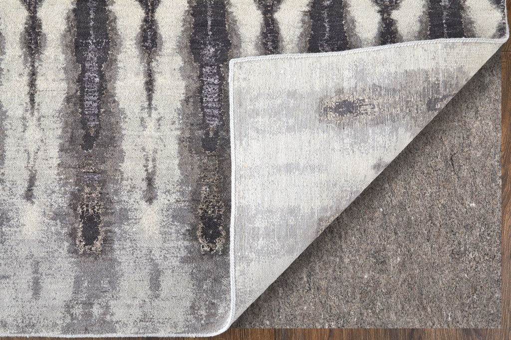 Livingston Modern Abstract Taupe Gray Ivory Area Rug (9'6" x 13'6")