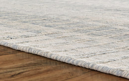 Odell Transitional Geometric Ivory Blue Area Rug (5' x 7'6")