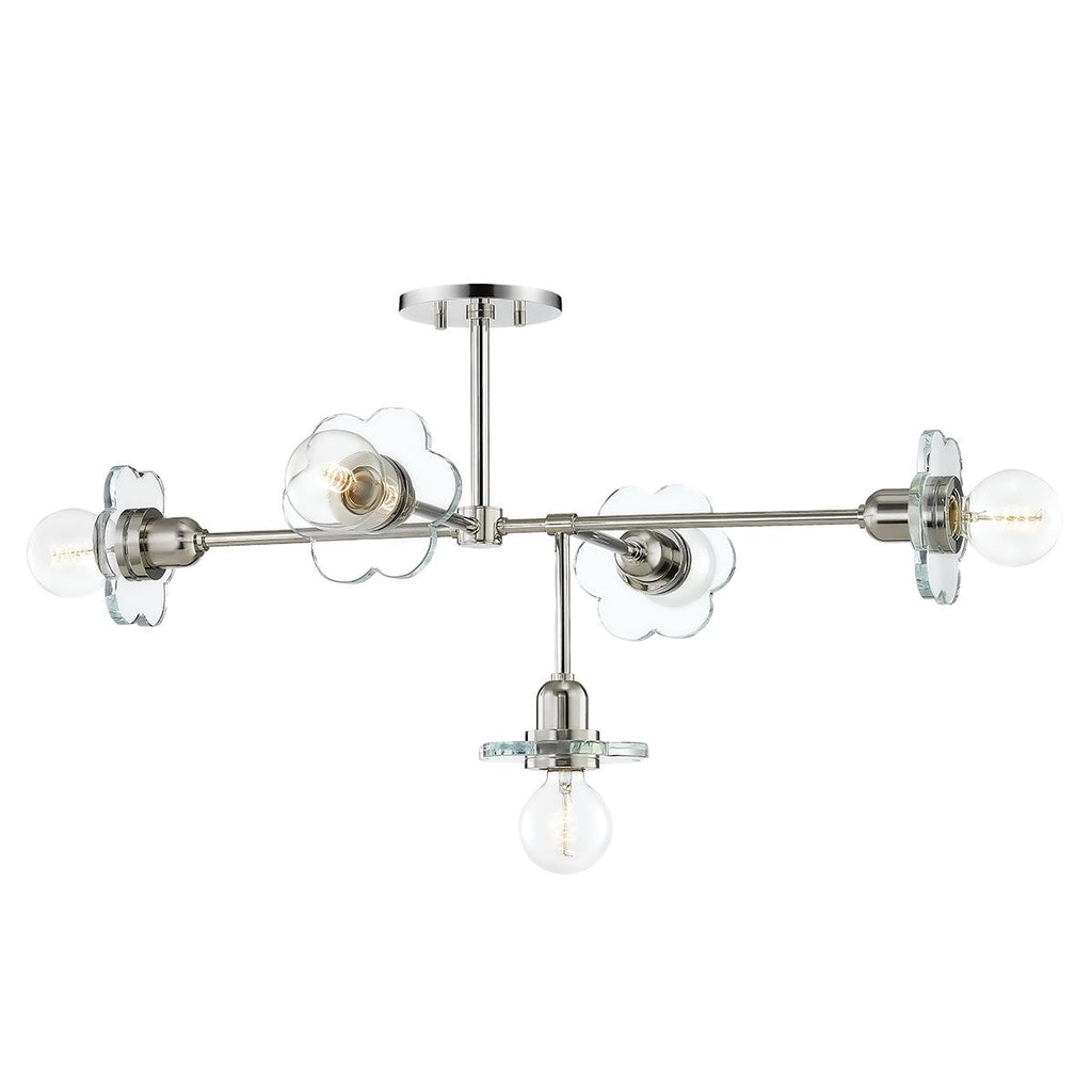 Alexa Chandelier 15" - Polished Nickel