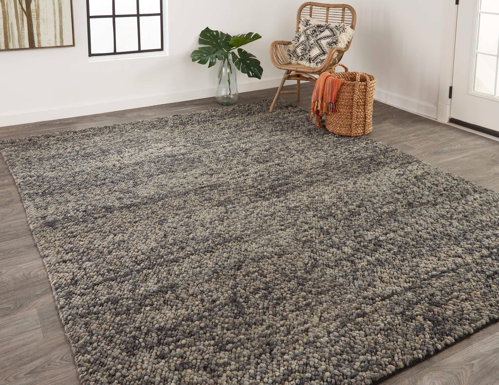 Berkeley Transitional Abstract Gray Taupe Black Area Rug (2' x 3')