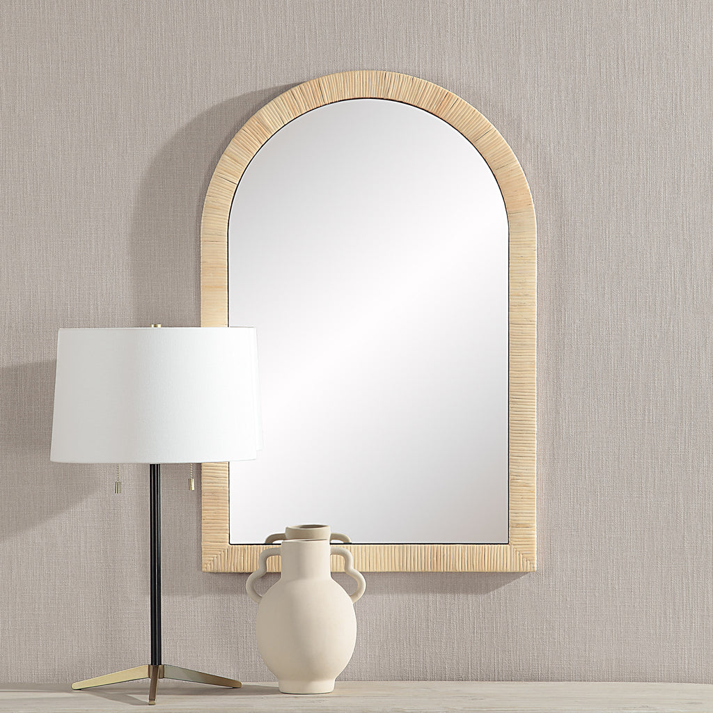 Tally 36" Tall Arch Rectangular Mirror, Natural