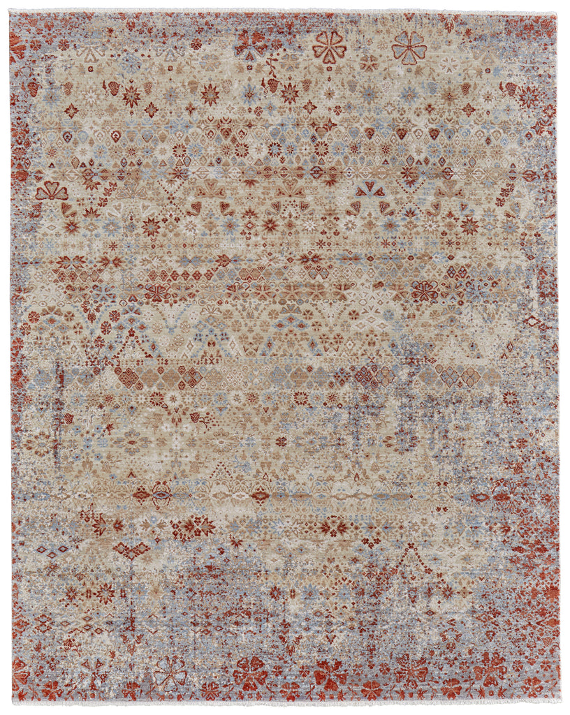 Harmon Transitional Geometric Ivory Gray Brown Area Rug (8'6" x 11'6")