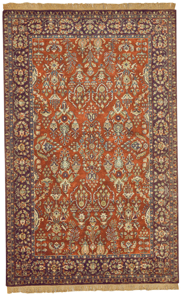 Amore Traditional Oriental Red Gold Purple Area Rug (5' x 8')