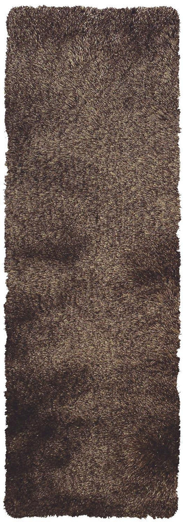 Indochine Modern Solid Brown Taupe Area Rug (2'6" x 6')