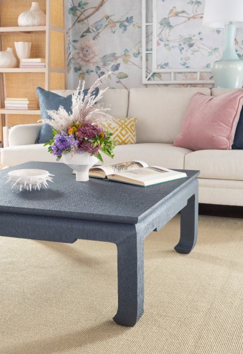 Bethany Large Square Coffee Table, Navy Blue