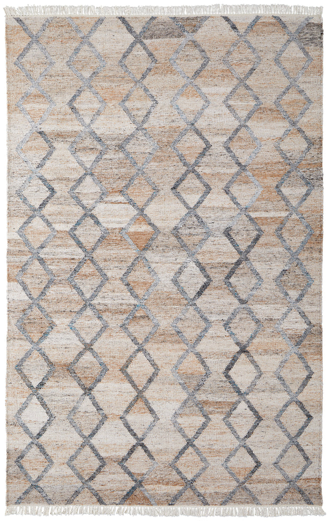 Beckett Transitional Trellis Lattice Gray Ivory Tan Area Rug (9' x 12')