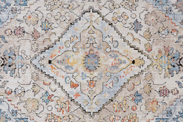 Armant Traditional Medallion Taupe Blue Gray Area Rug (2'3" x 7'9")