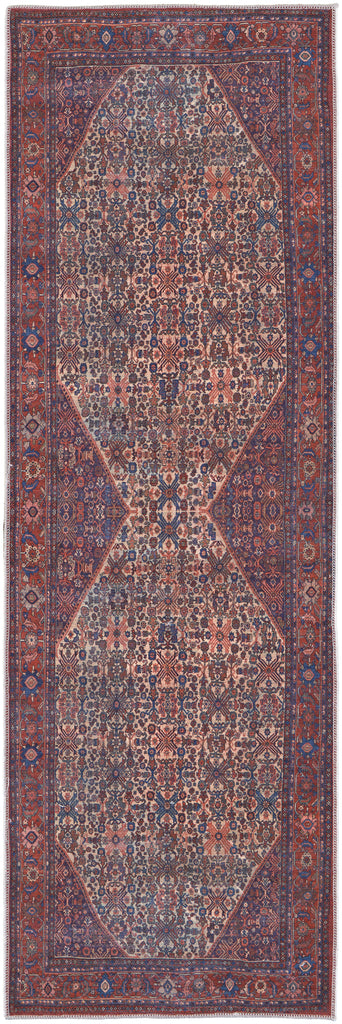 Rawlins Transitional Medallion Red Tan Blue Area Rug (2'7" x 8' / Pattern 1)