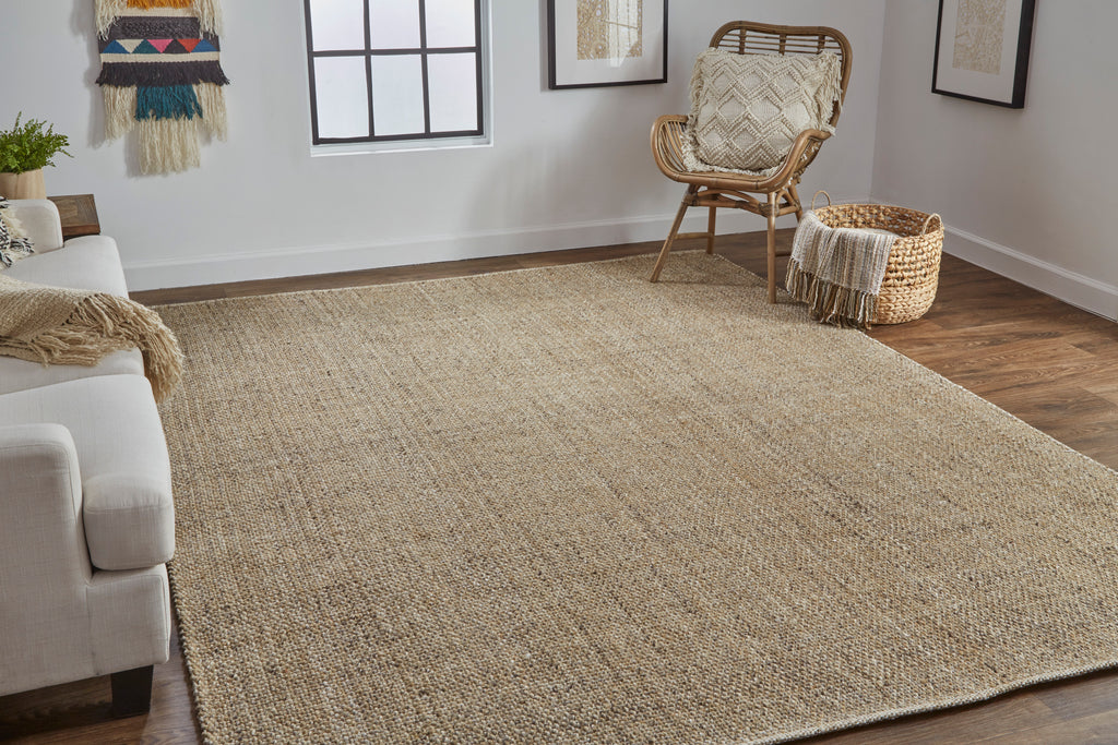 Naples Transitional Solid Brown Area Rug (8' x 10')