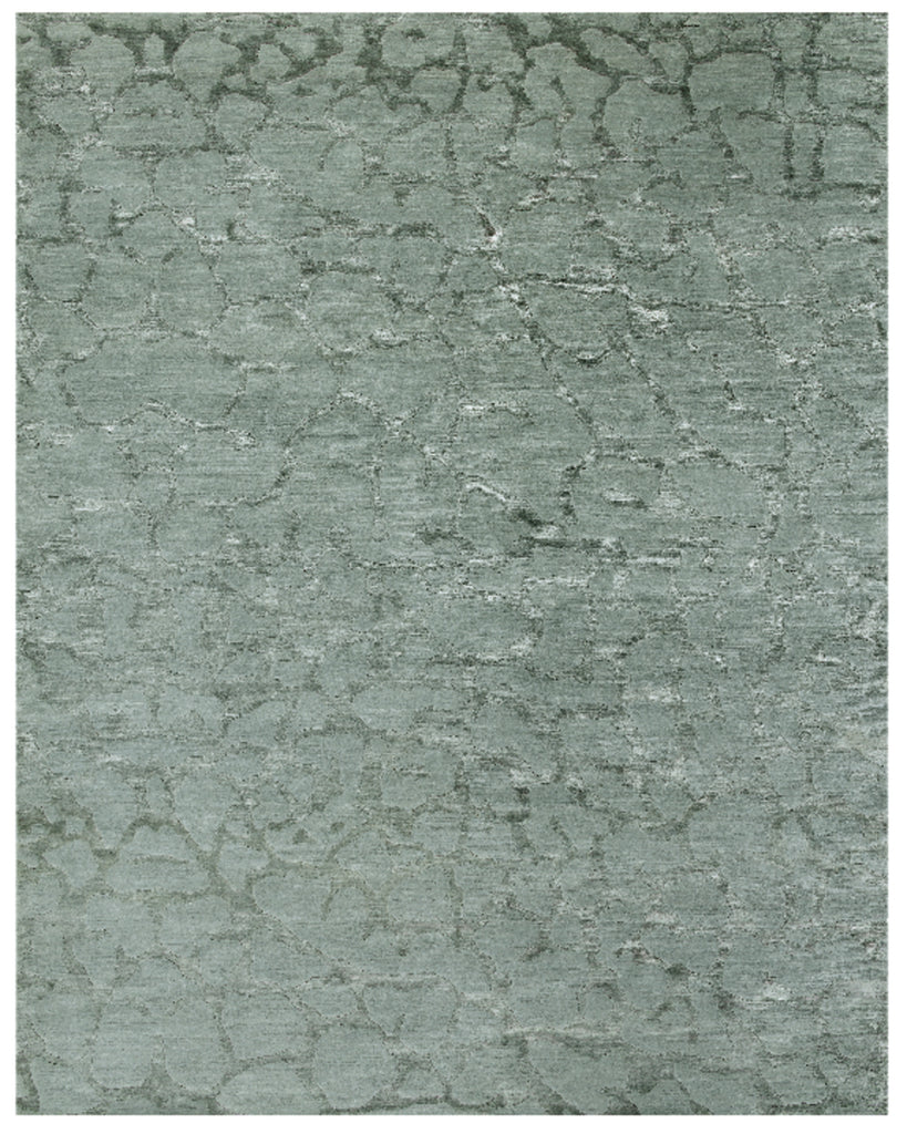 Congo Modern Distressed Green Blue Area Rug (5'6" x 8'6")