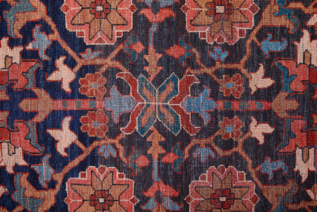 Rawlins Transitional Oriental Red Orange Blue Area Rug (3'11" x 6')