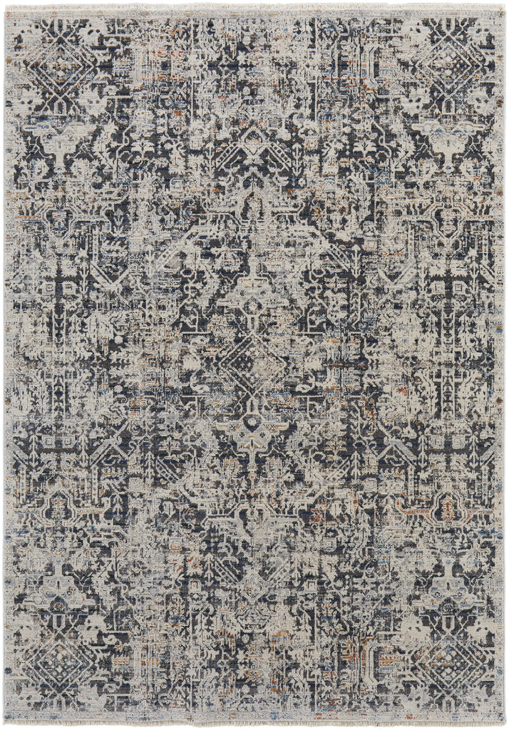 Kaia Transitional Distressed Ivory Gray Taupe Area Rug (3' x 5')