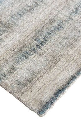 Mackay Transitional Stripes Gray Blue Green Area Rug (10' x 14')